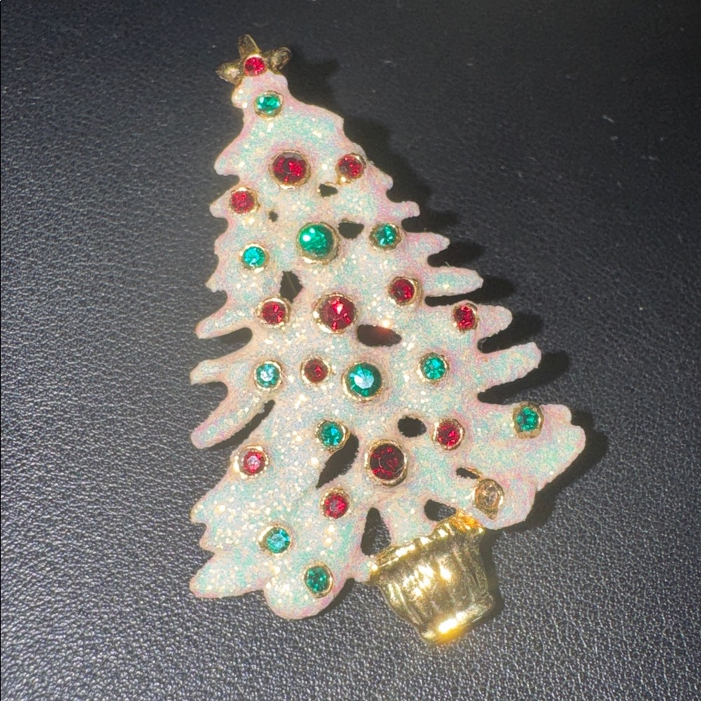 Vintage Eisenberg Ice Christmas Tree Brooch